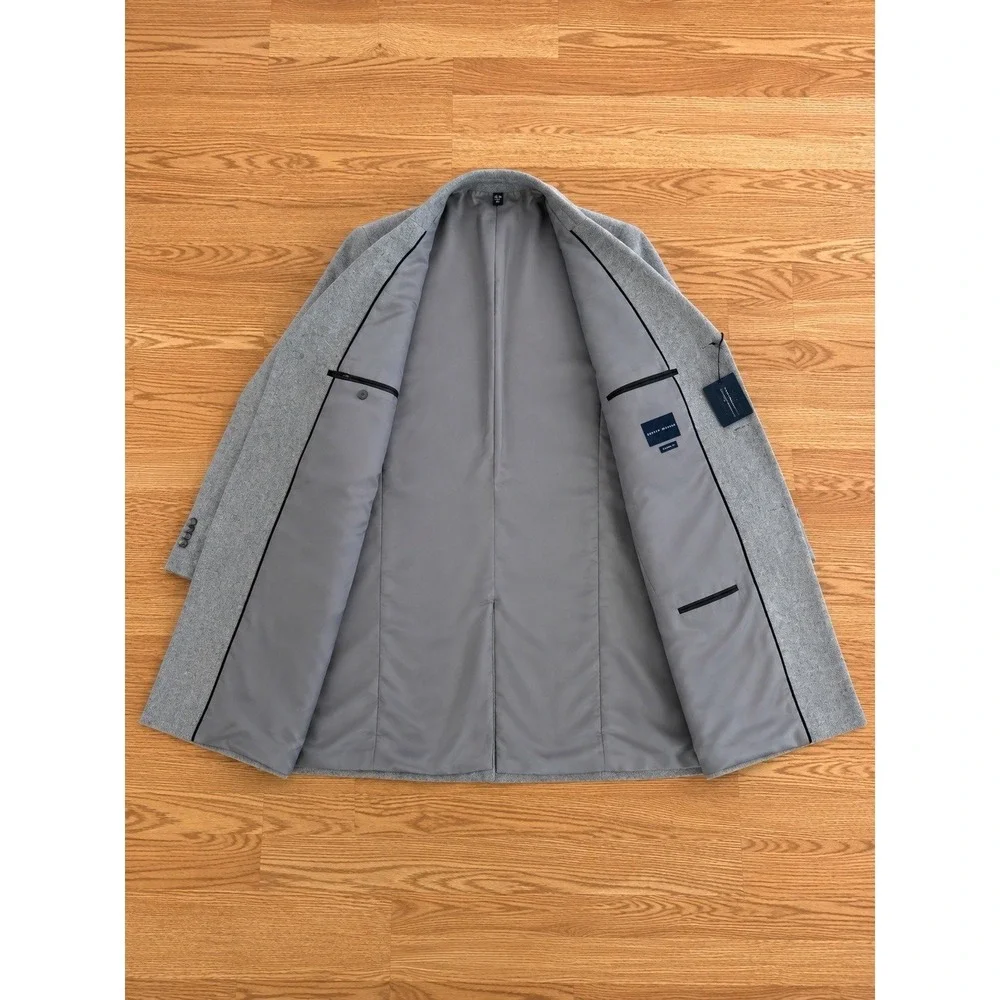 NWT Joseph Abboud Light Gray Wool Blend Topcoat Overcoat Men's 44R